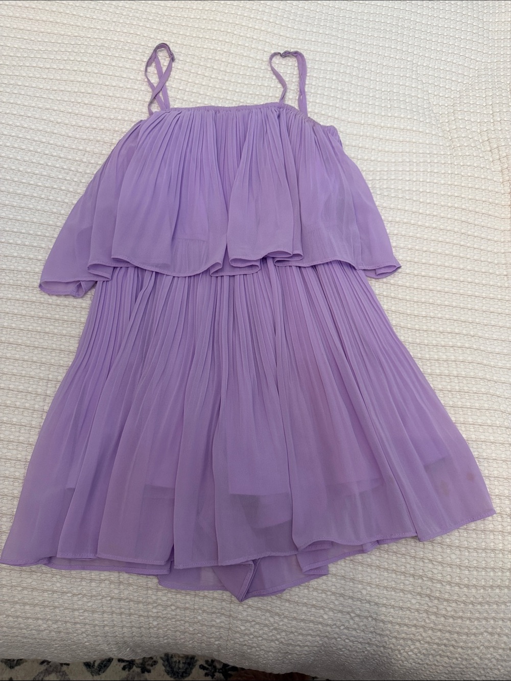 Purple Pleated Spaghetti-Strap Romper